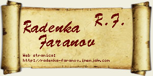 Radenka Faranov vizit kartica